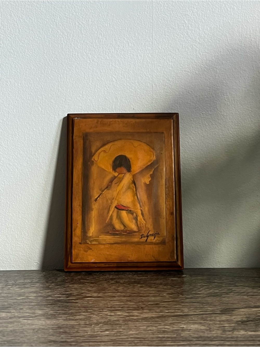 Vintage Wood Wall Hanging, ‘Piccolo Pete by Ted Degrazia’